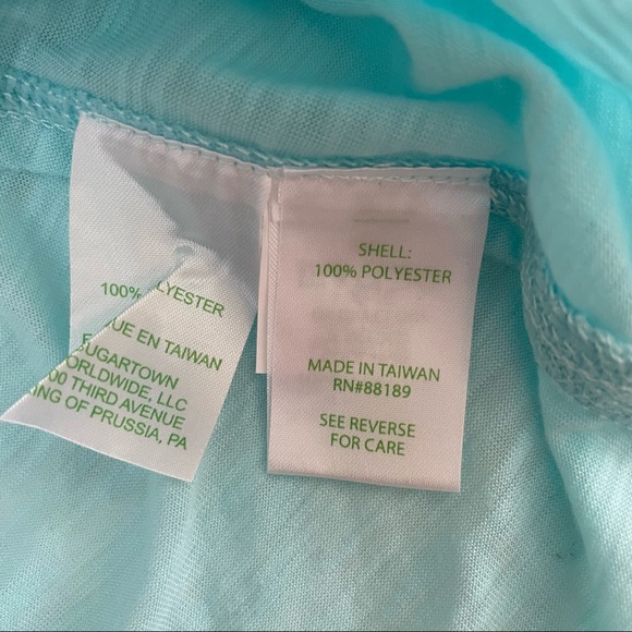 Lilly Pulitzer Luxletic KAI Tank Top Cross Strap Mint Green/Blue XS - Picture 11 of 11